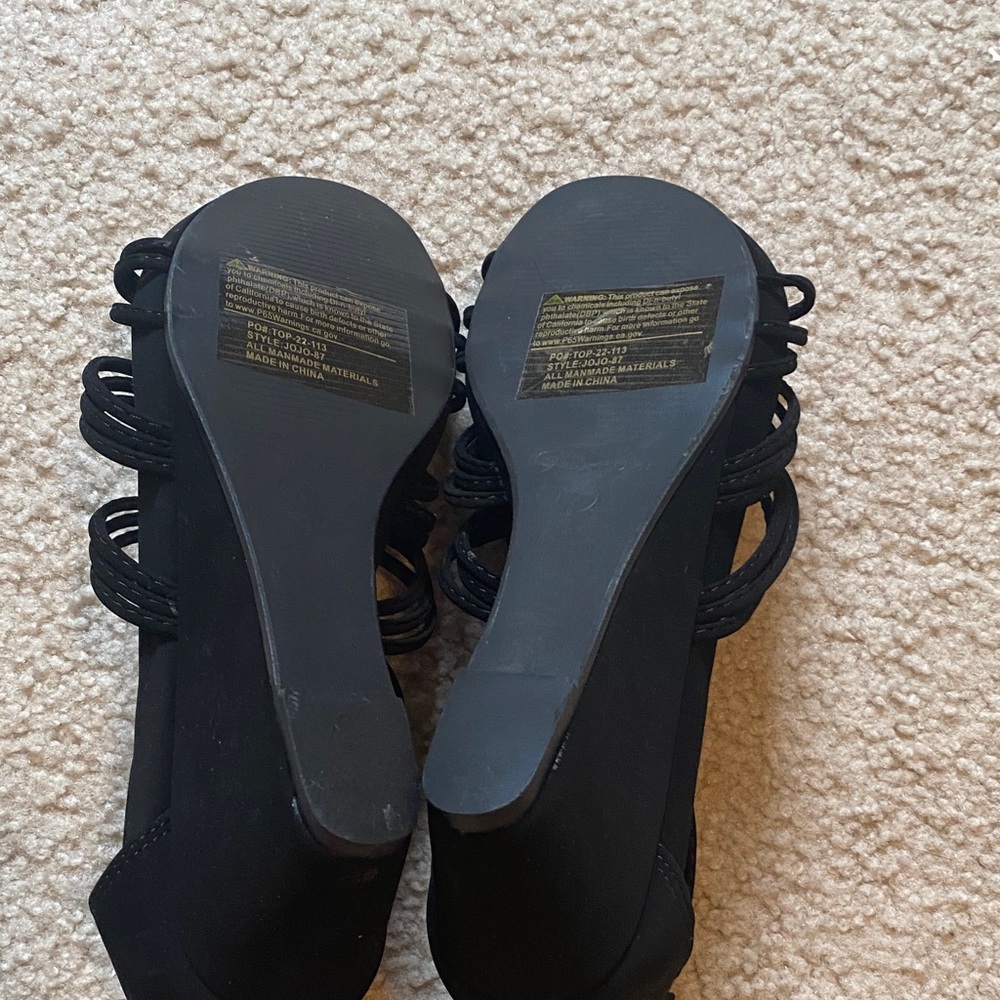Black Strappy Sandals - Picture 7 of 7